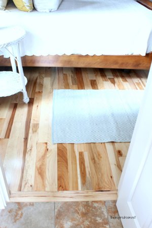 hardwood floor in bedroom